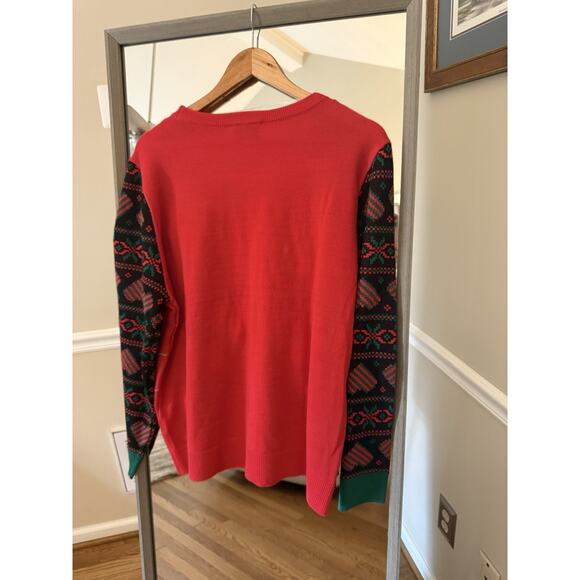 Feeling Festive Ugly Christmas Sweater Holiday Party Red Stockings Hats XXL - Picture 4 of 4